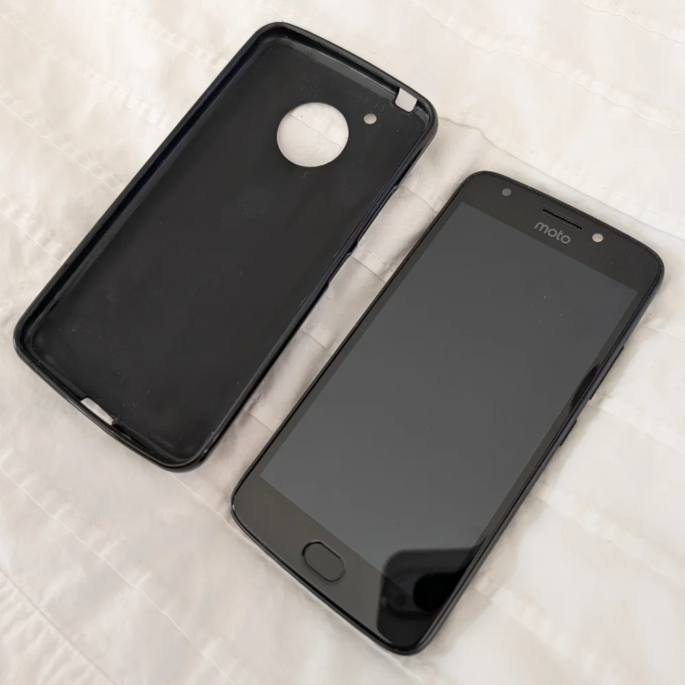 Motorola E4 & Case - Black - Small Compact Smart Phone